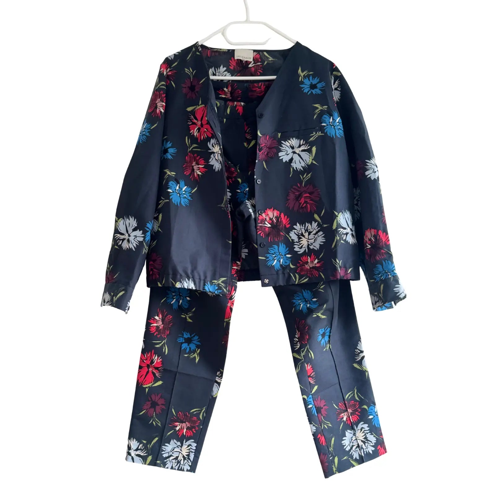 Pantalon cigarette à fleurs - Taille 3/L Rue Blanche