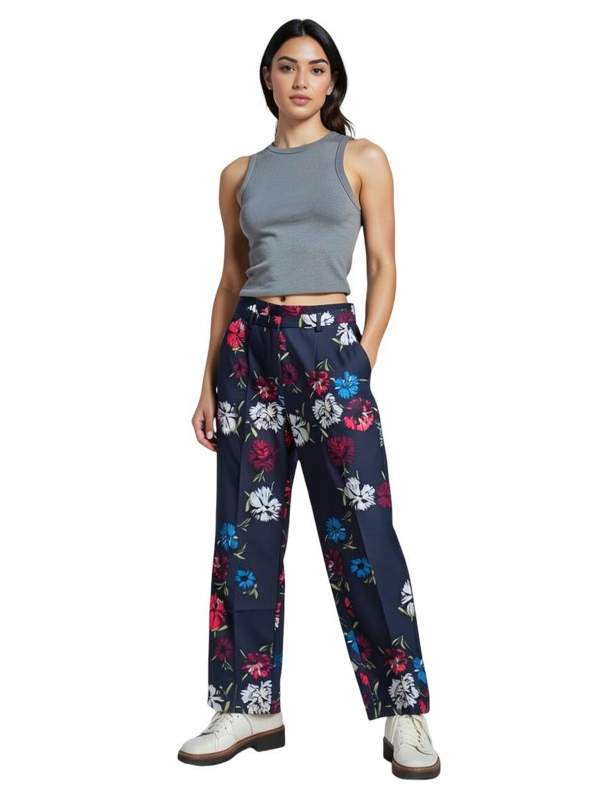 Pantalon Cigarette à fleurs - Taille 4/XL