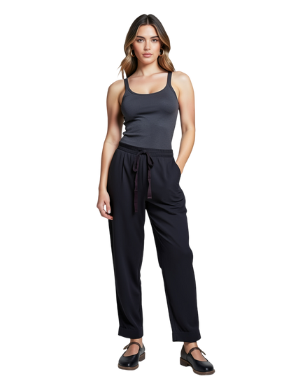 Pantalon_Noir Taille 2 BelleroseCoClo Seconde main Femmes
