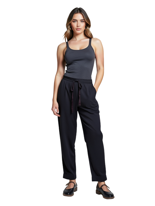 Pantalon_Noir Taille 2 BelleroseCoClo Seconde main Femmes