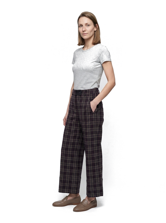 Pantalon Taille 38 carreaux marron River Wood Seconde main CoClo femmes