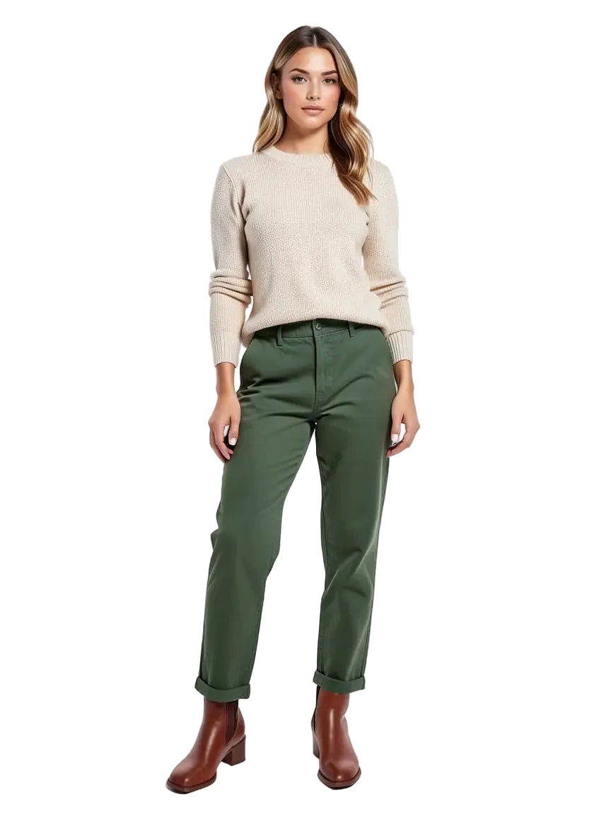 Pantalon Vert Olive Taille 3/L Bellerose Seconde main CoClo Femmes