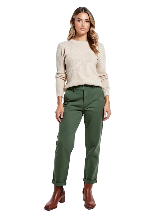 Pantalon Vert Olive Taille 3/L Bellerose Seconde main CoClo Femmes