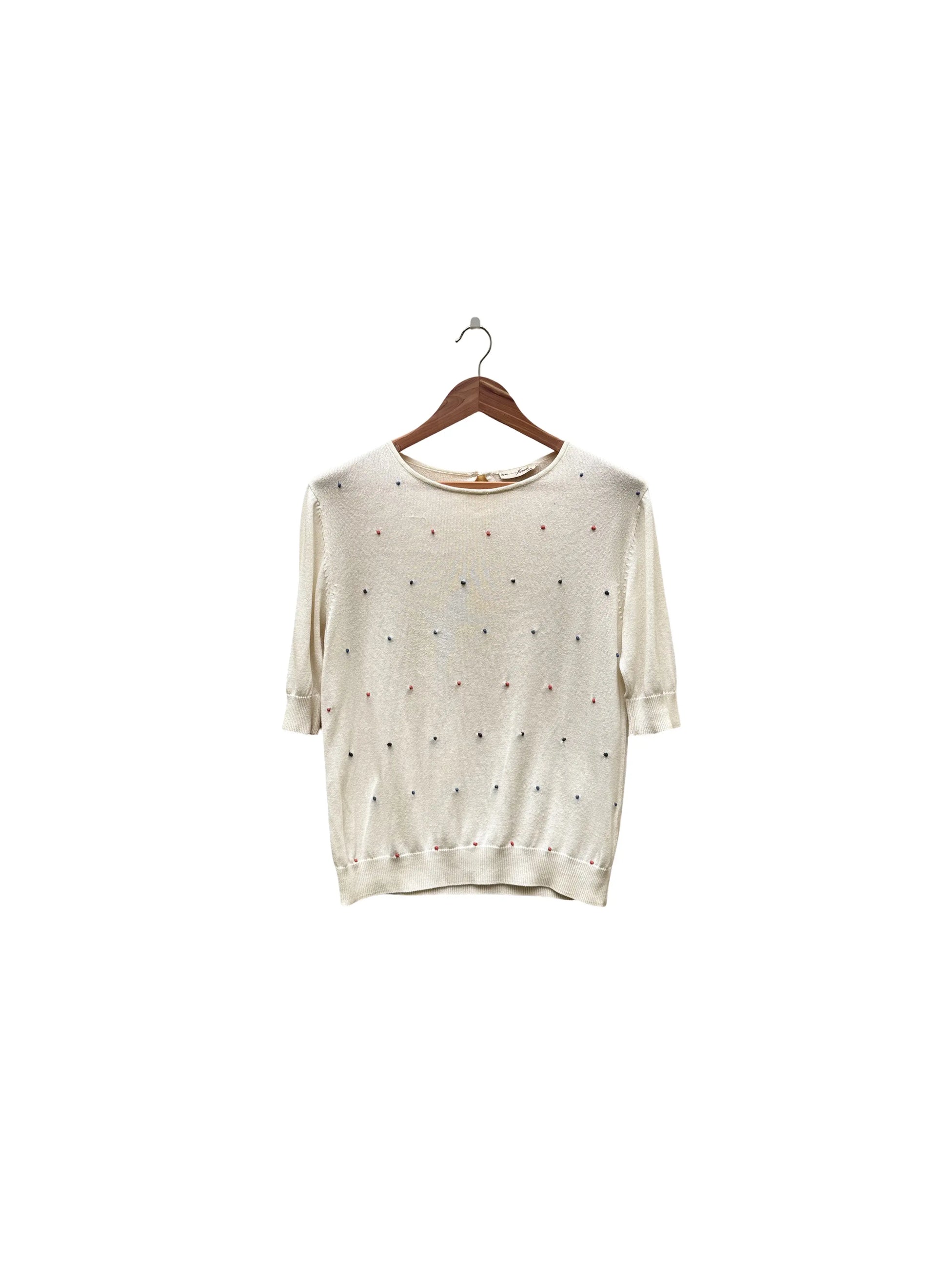 pull blanc taille S seconde main femme 