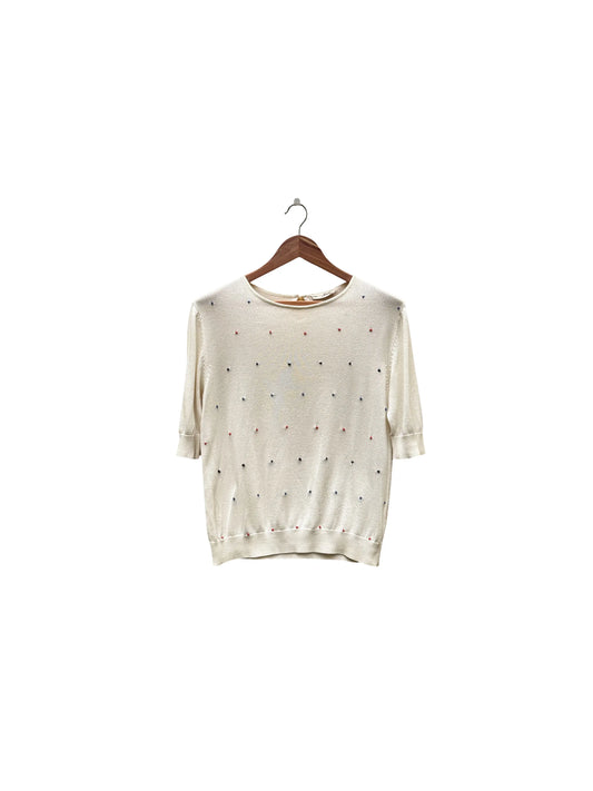 pull blanc taille S seconde main femme 