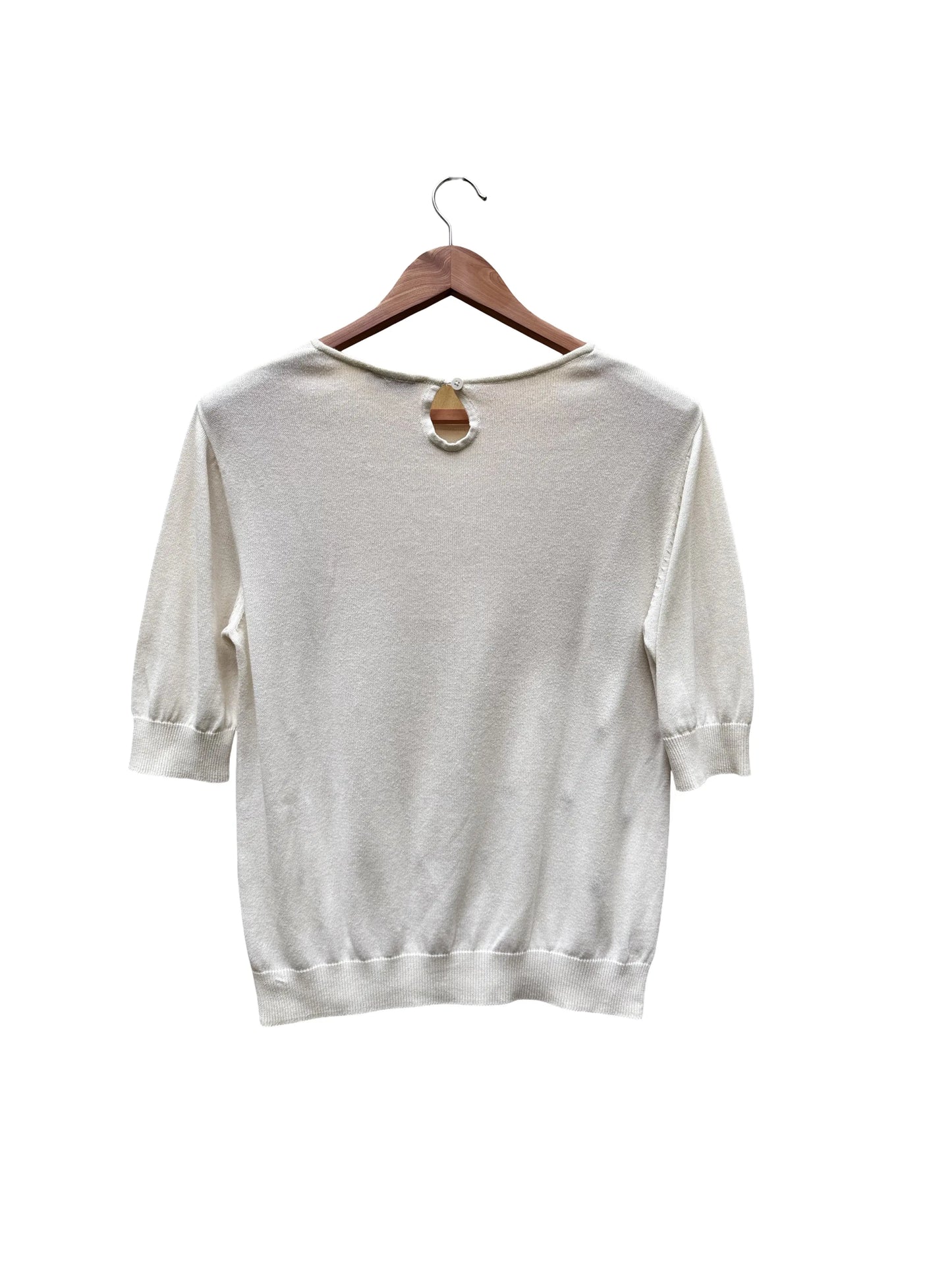 pull blanc taille S seconde main femme