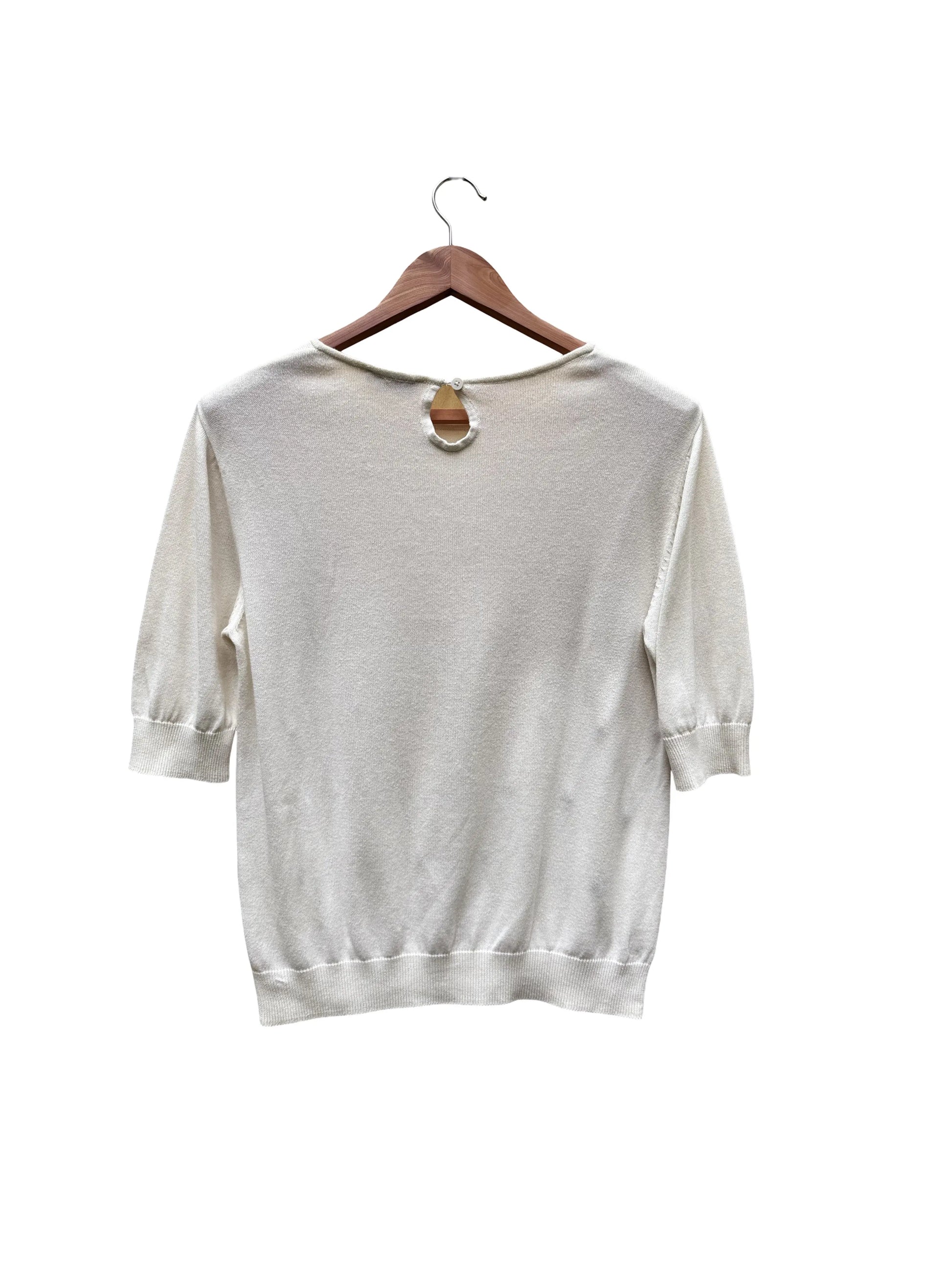 pull blanc taille S seconde main femme
