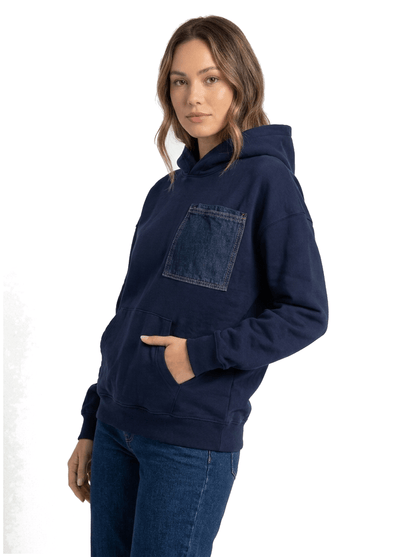 Pull bleu taille S CoClo Seconde main upcycling Femmes