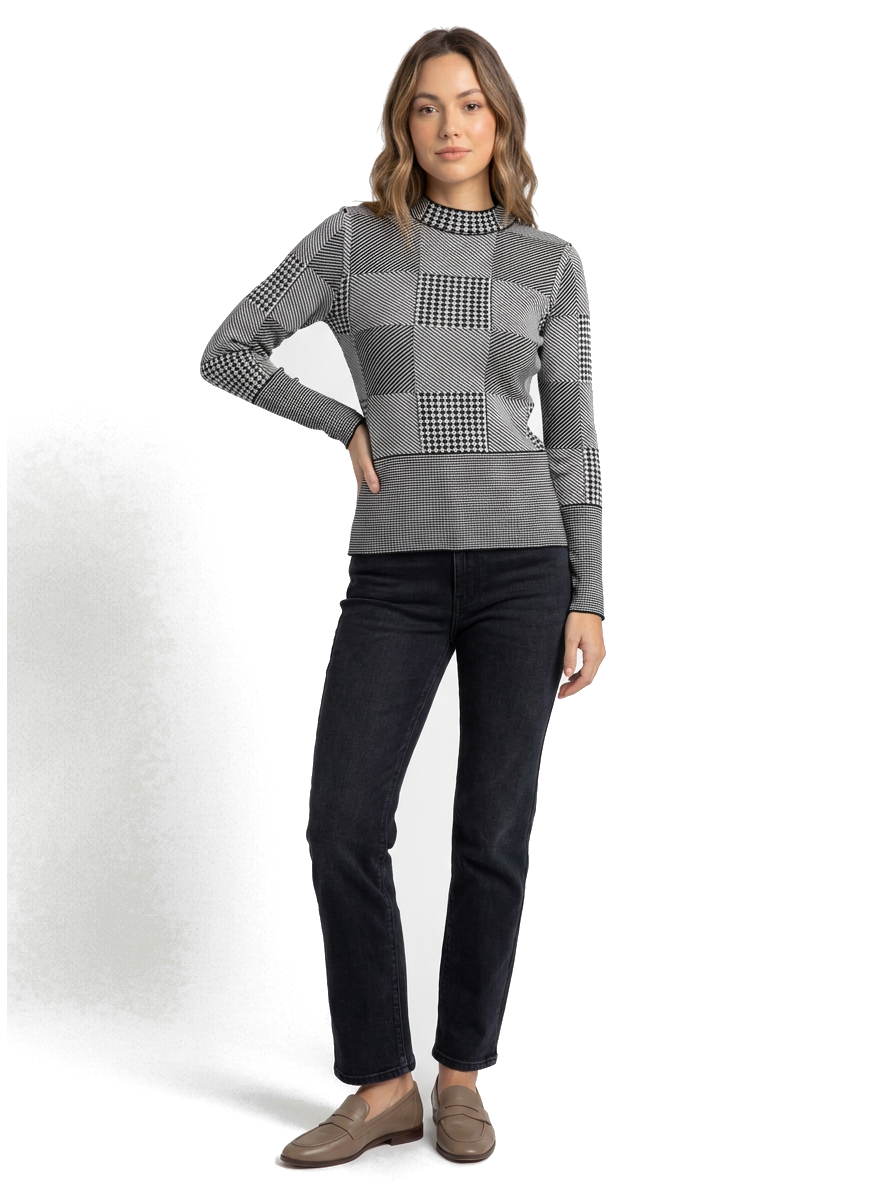 Pull noir et blanc taille 36 Donna Dura Seconde main Femmes