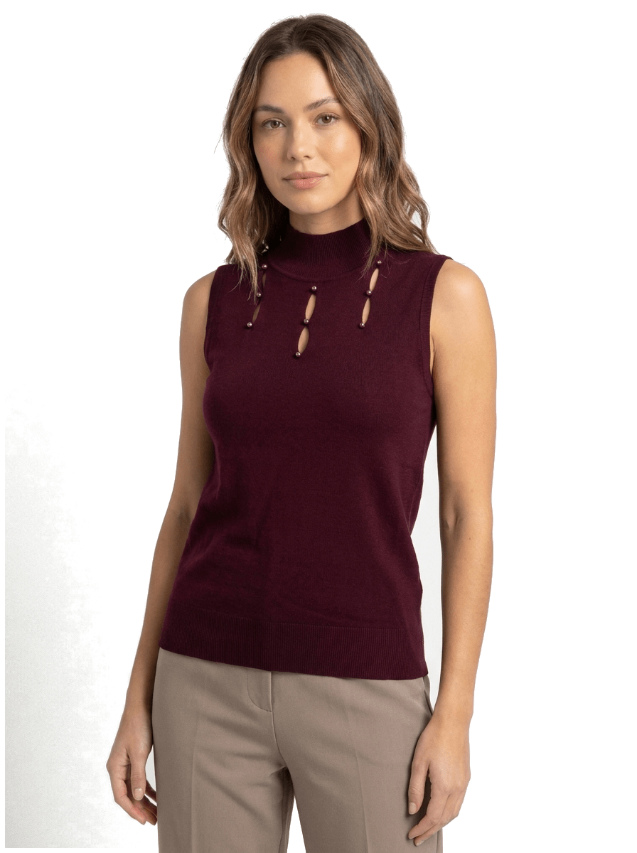 Pull sans manche Bordeaux Taille 36 Dona Dura Seconde main CoClo Femmes
