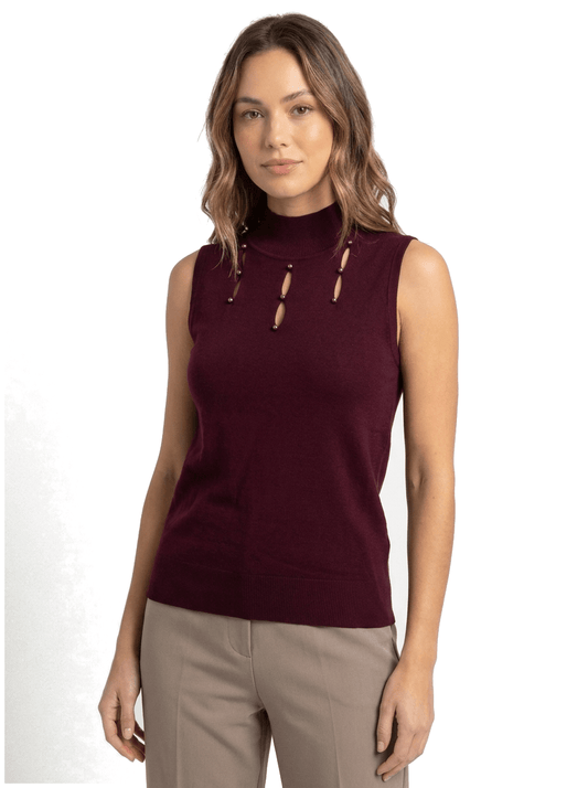 Pull sans manche Bordeaux Taille 36 Dona Dura Seconde main CoClo Femmes