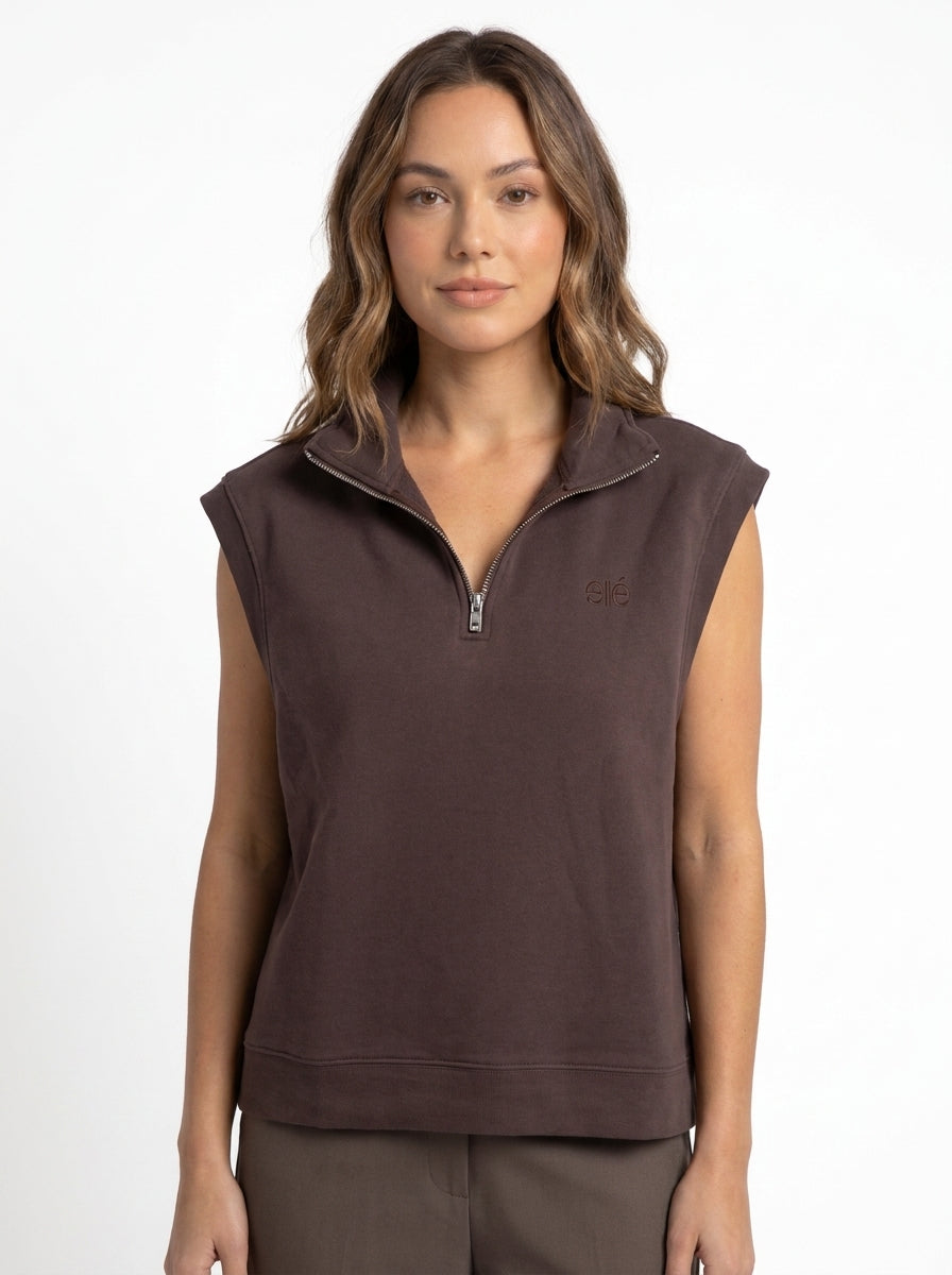 Pull sans manche marron Esme Studios taille M seconde main CoClo femmes