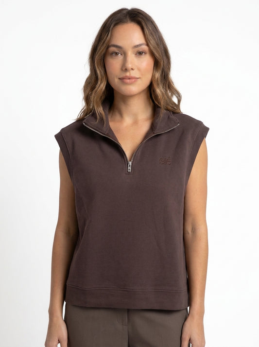 Pull sans manche marron Esme Studios taille M seconde main CoClo femmes