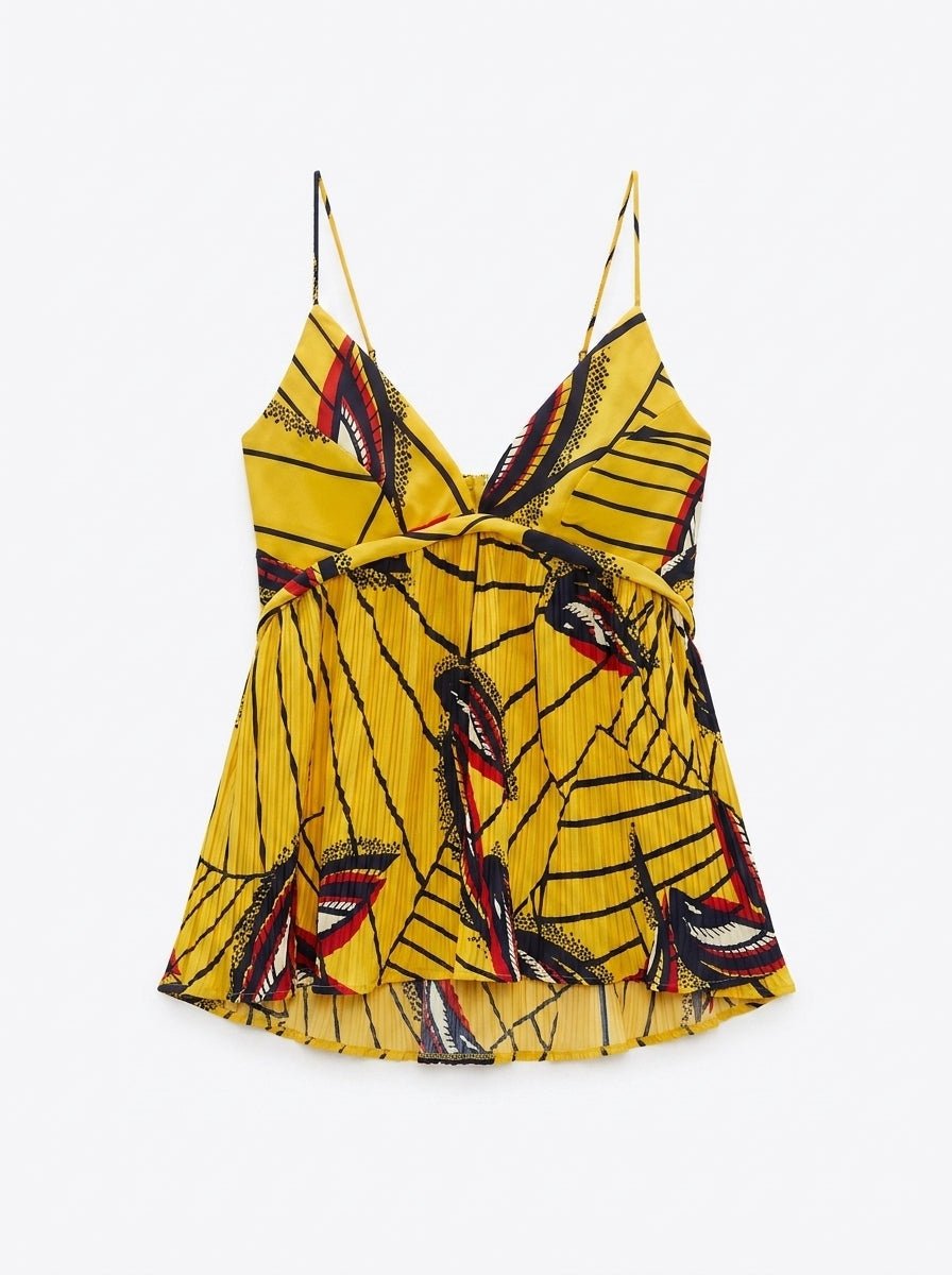 Top Bash jaune imprime Taille 2 Seconde main CoClo femmes