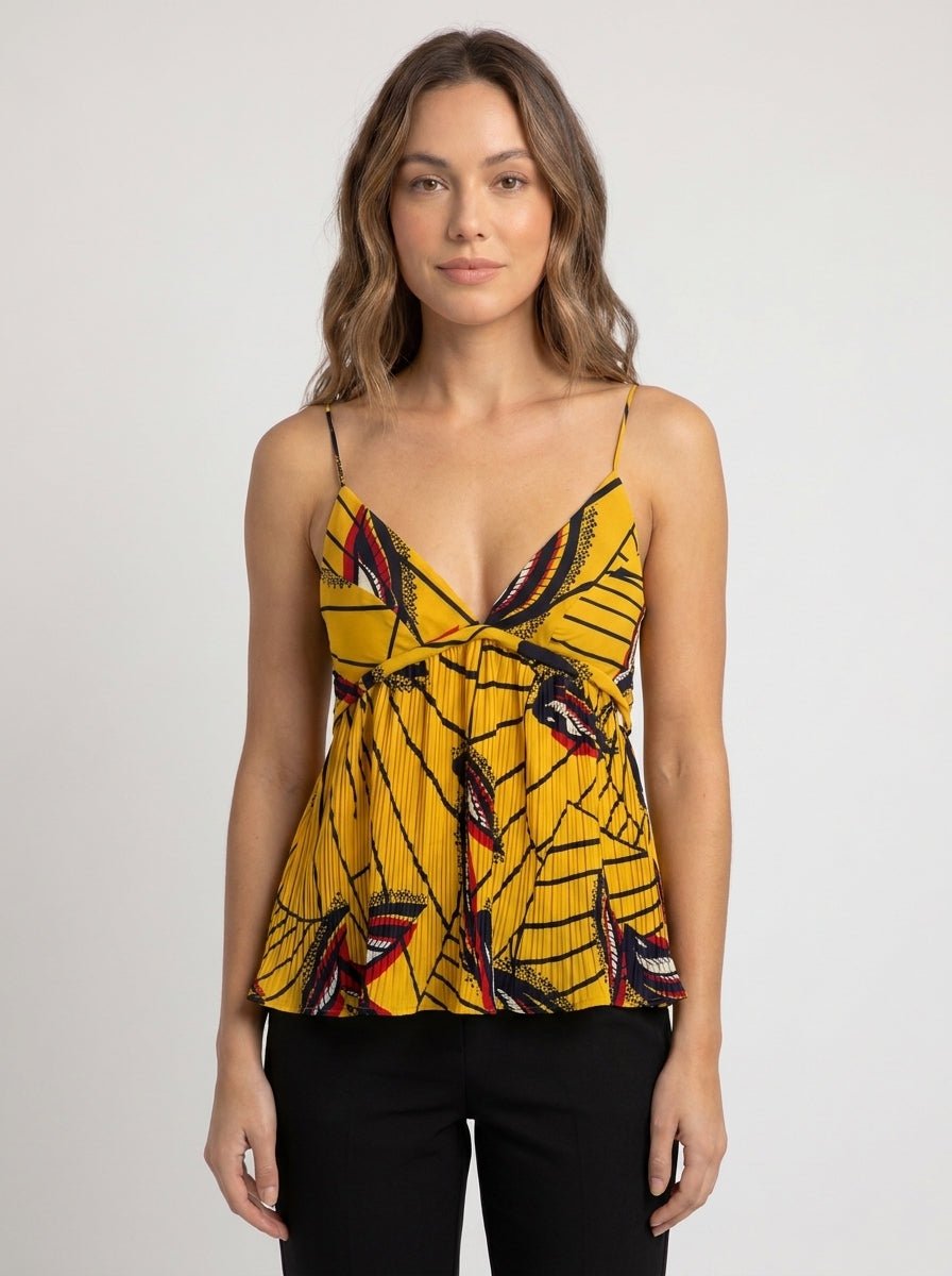 Top Bash jaune imprime Taille 2 Seconde main CoClo femmes