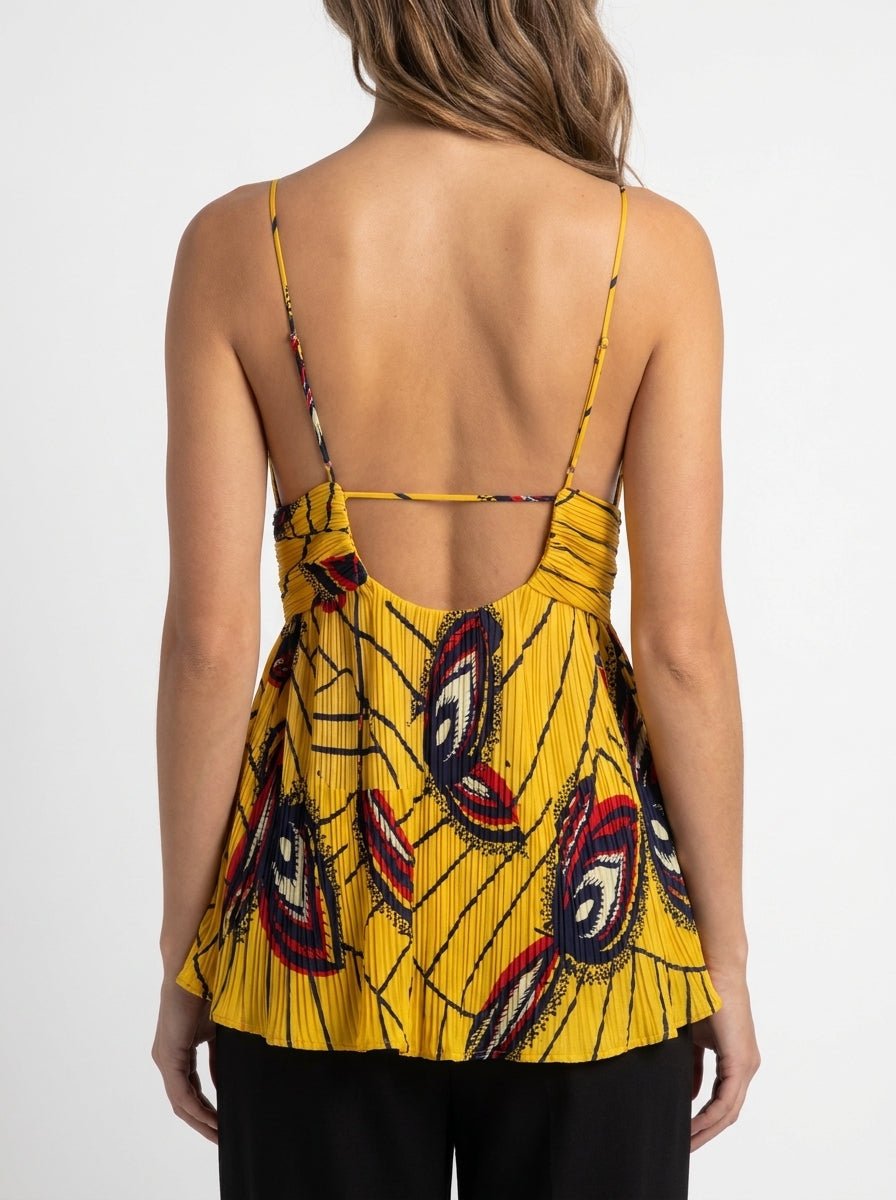 Top Bash jaune imprime Taille 2 Seconde main CoClo femmes