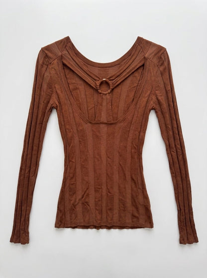 Top marron taille 2 Sandro Seconde main CoClo Femmes