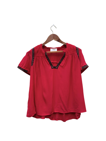 blouse rouge taille 1 s coclo custom seconde main femme