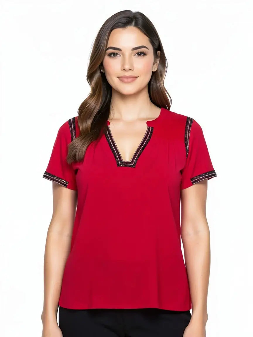 Blouse rouge taille 1/S seconde main femme