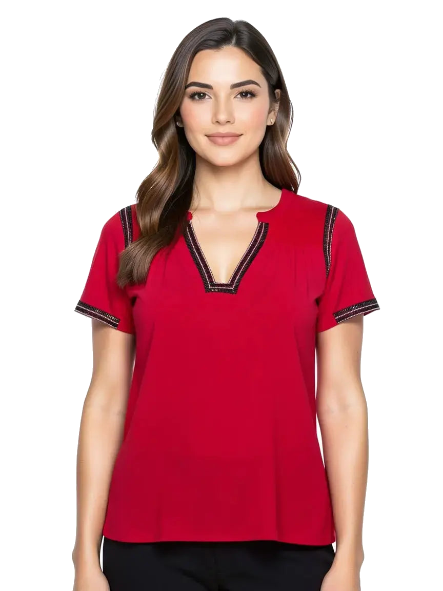 blouse rouge taille 1 s coclo custom seconde main femme