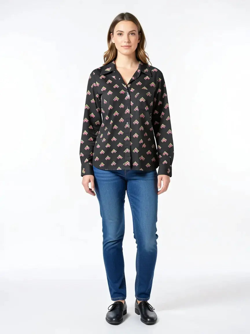 Chemise à motif taille L seconde main femme