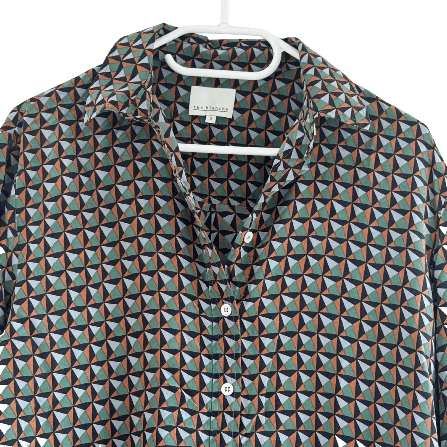 chemise a motif taille 2 rue blanche seconde main femme