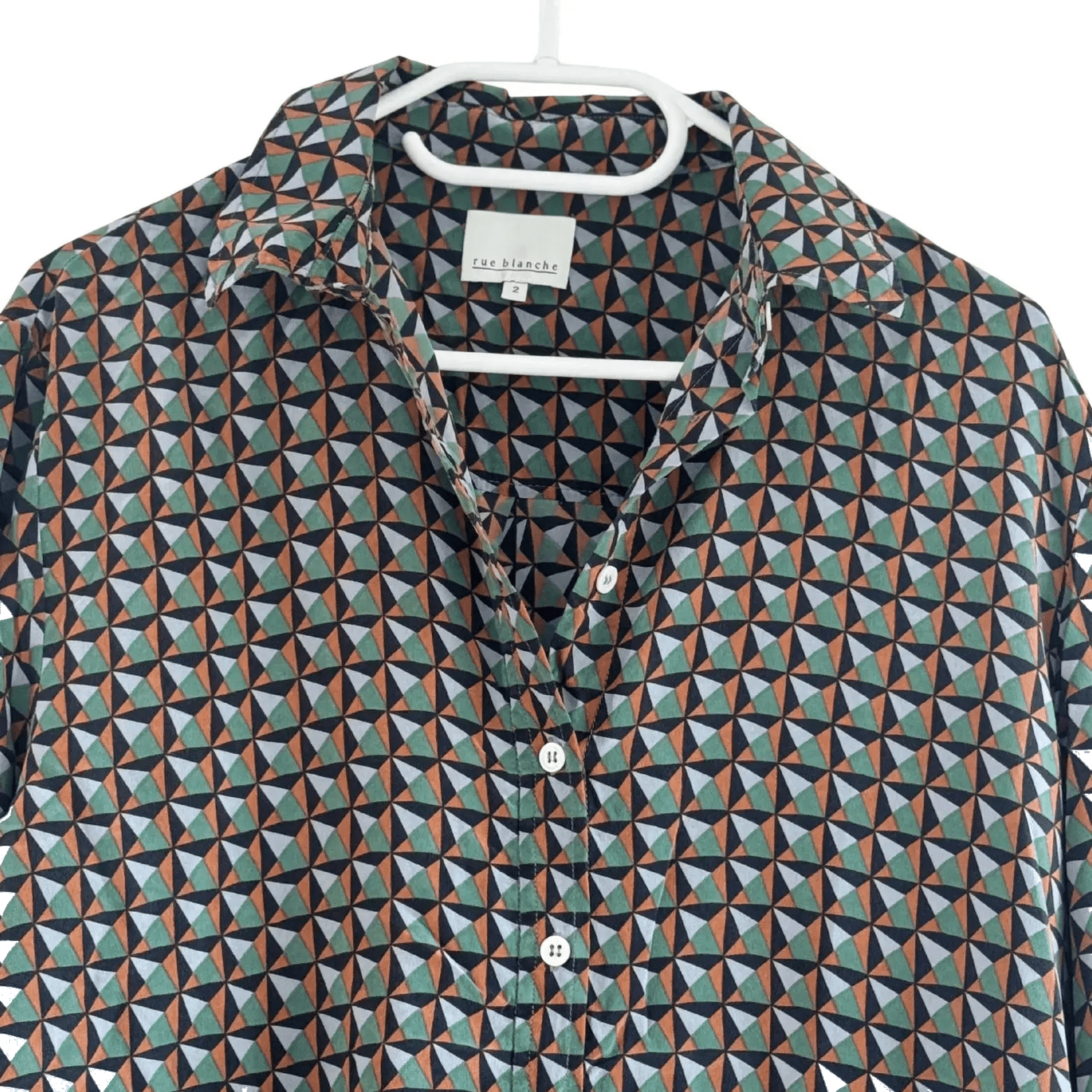 chemise a motif taille 2 rue blanche seconde main femme