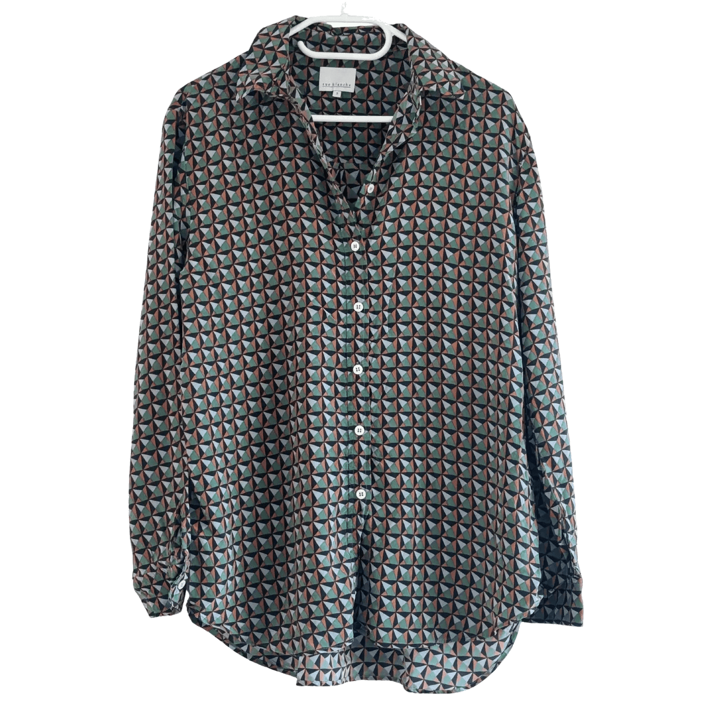 chemise a motif taille 2 rue blanche seconde main femme