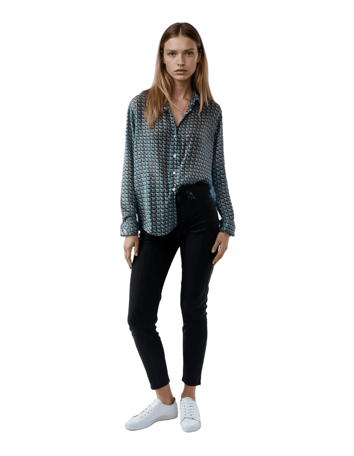 chemise a motif taille 2 rue blanche seconde main femme