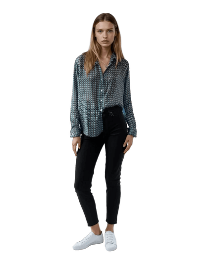 chemise a motif taille 2 rue blanche seconde main femme