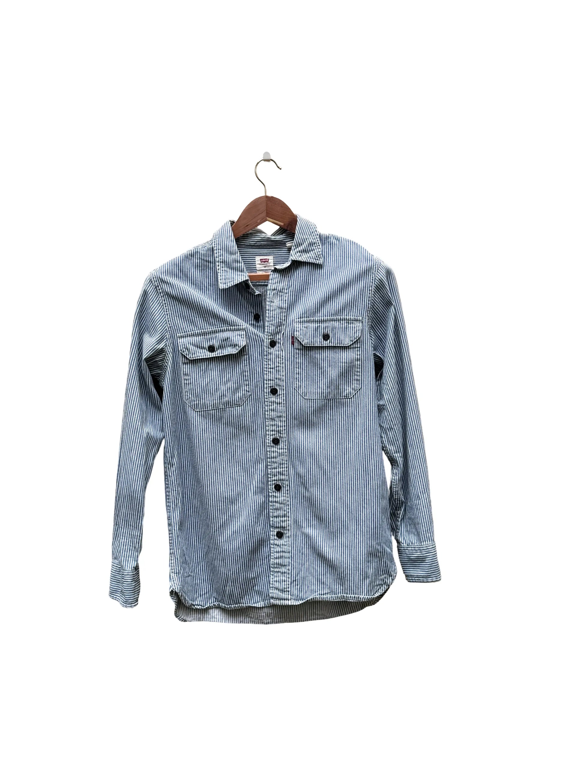 Chemise bleu et blanche taille XS seconde main femme