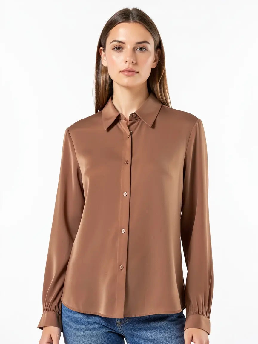 Chemise marron taille 34 Yaya seconde main femme