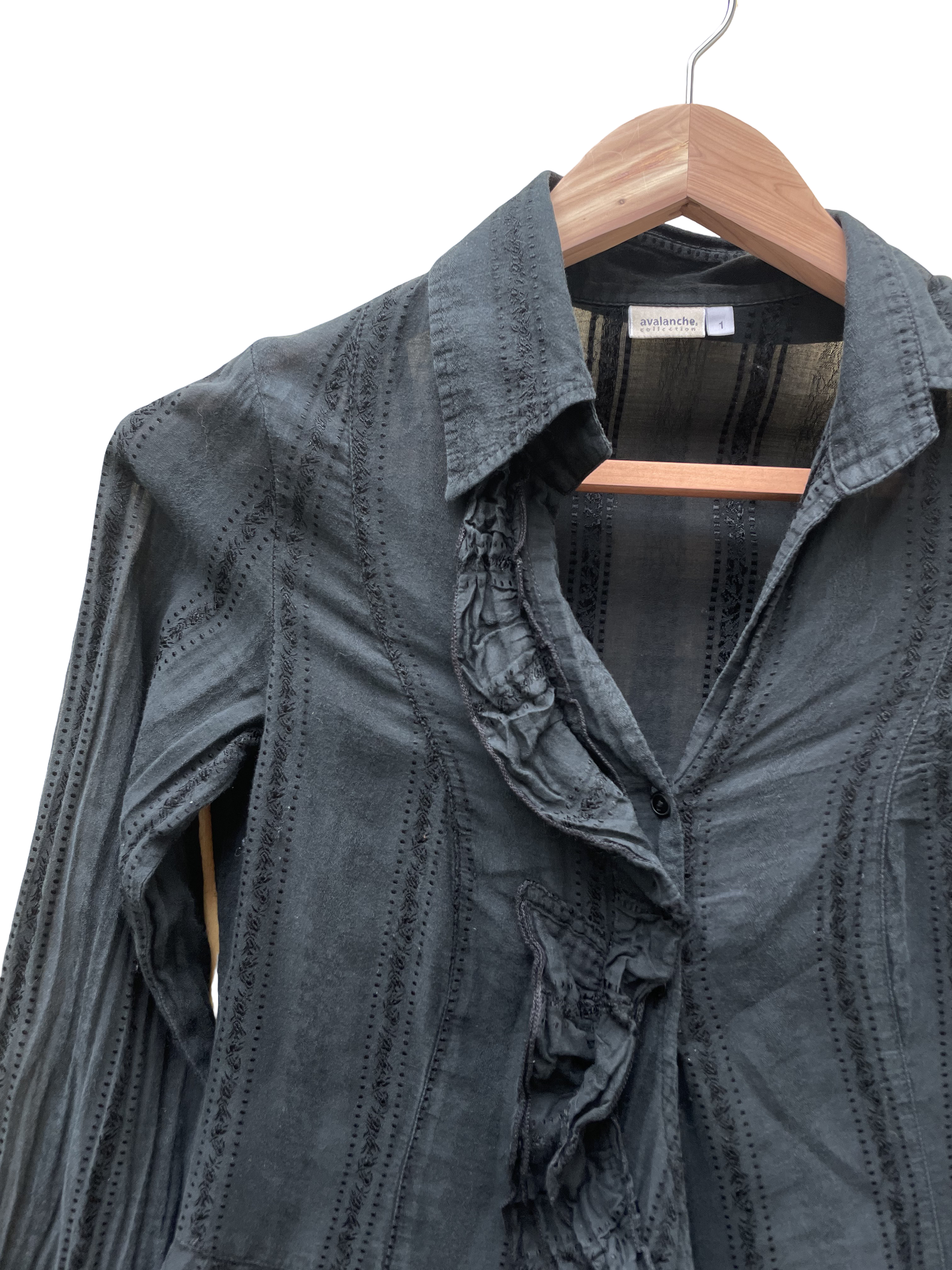 Chemise noire taille 1/S seconde main upcycling