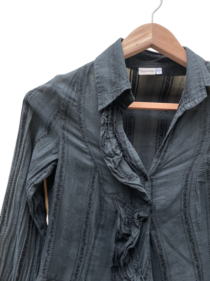 Chemise noire taille 1/S seconde main upcycling