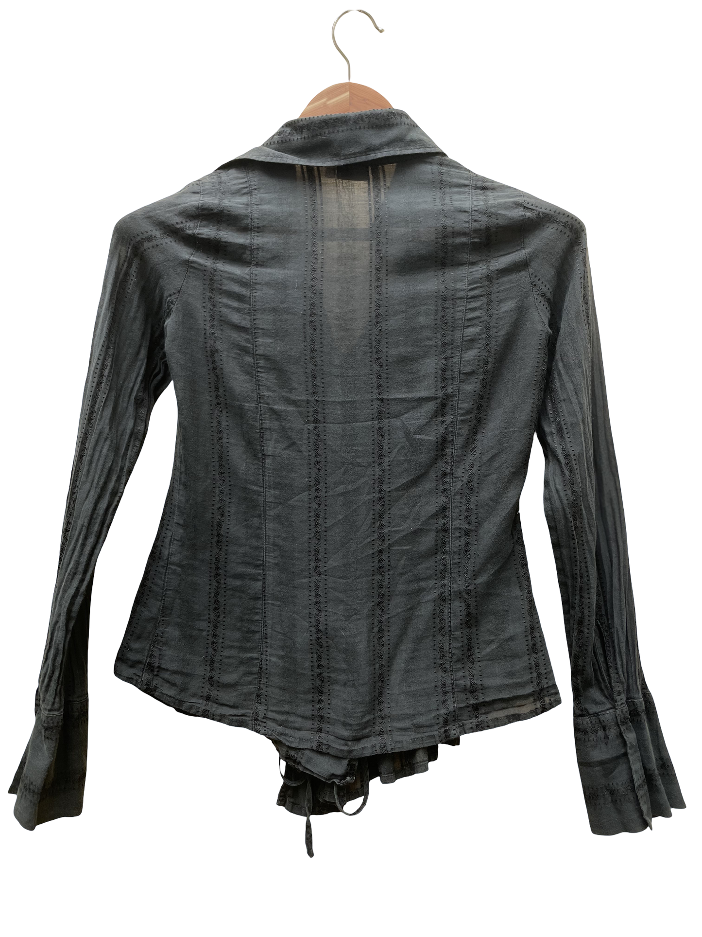 Chemise noire taille 1/S seconde main coclo upcycling