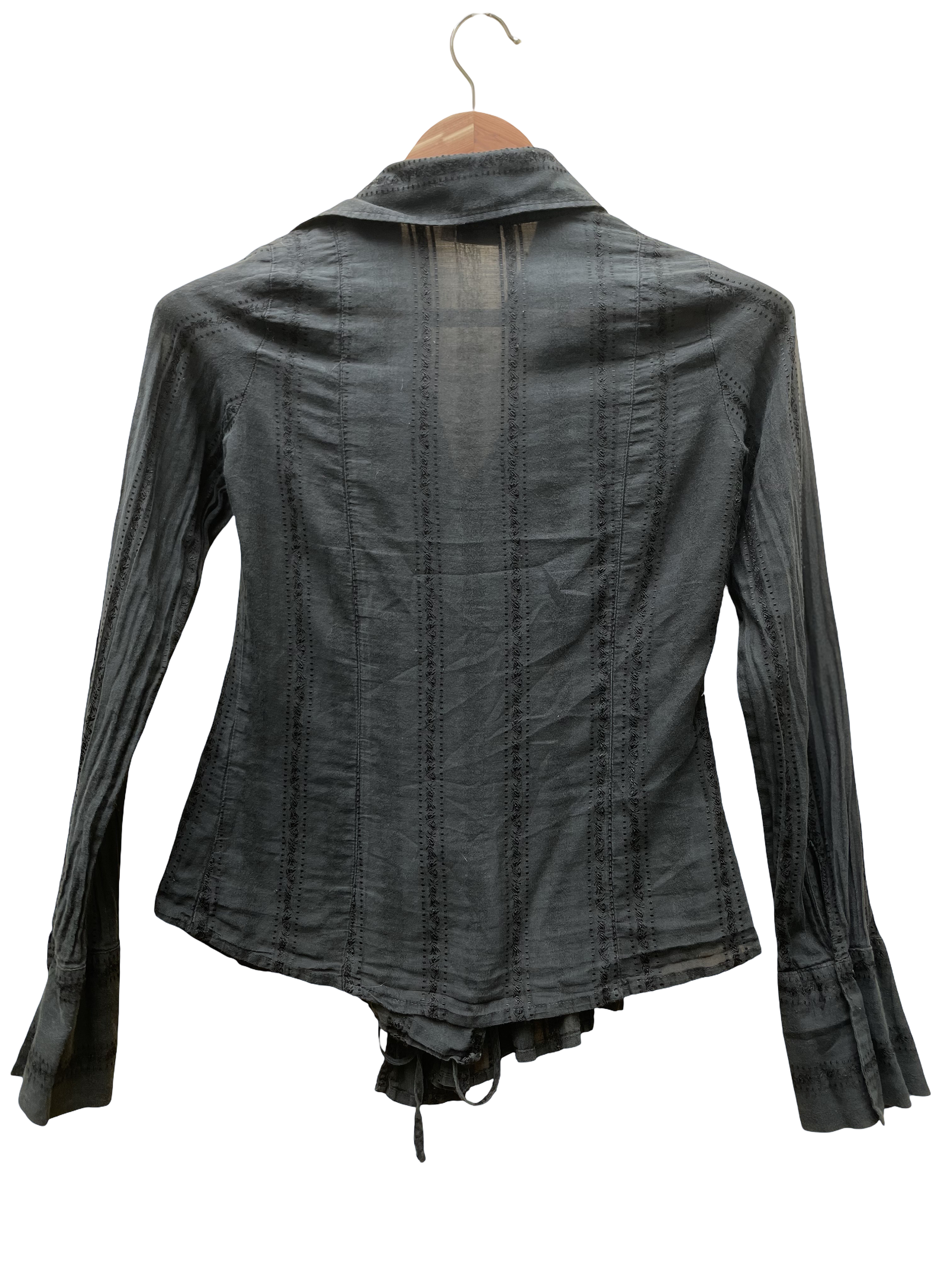 Chemise noire taille 1/S seconde main coclo upcycling