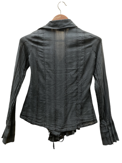 Chemise noire taille 1/S seconde main coclo upcycling