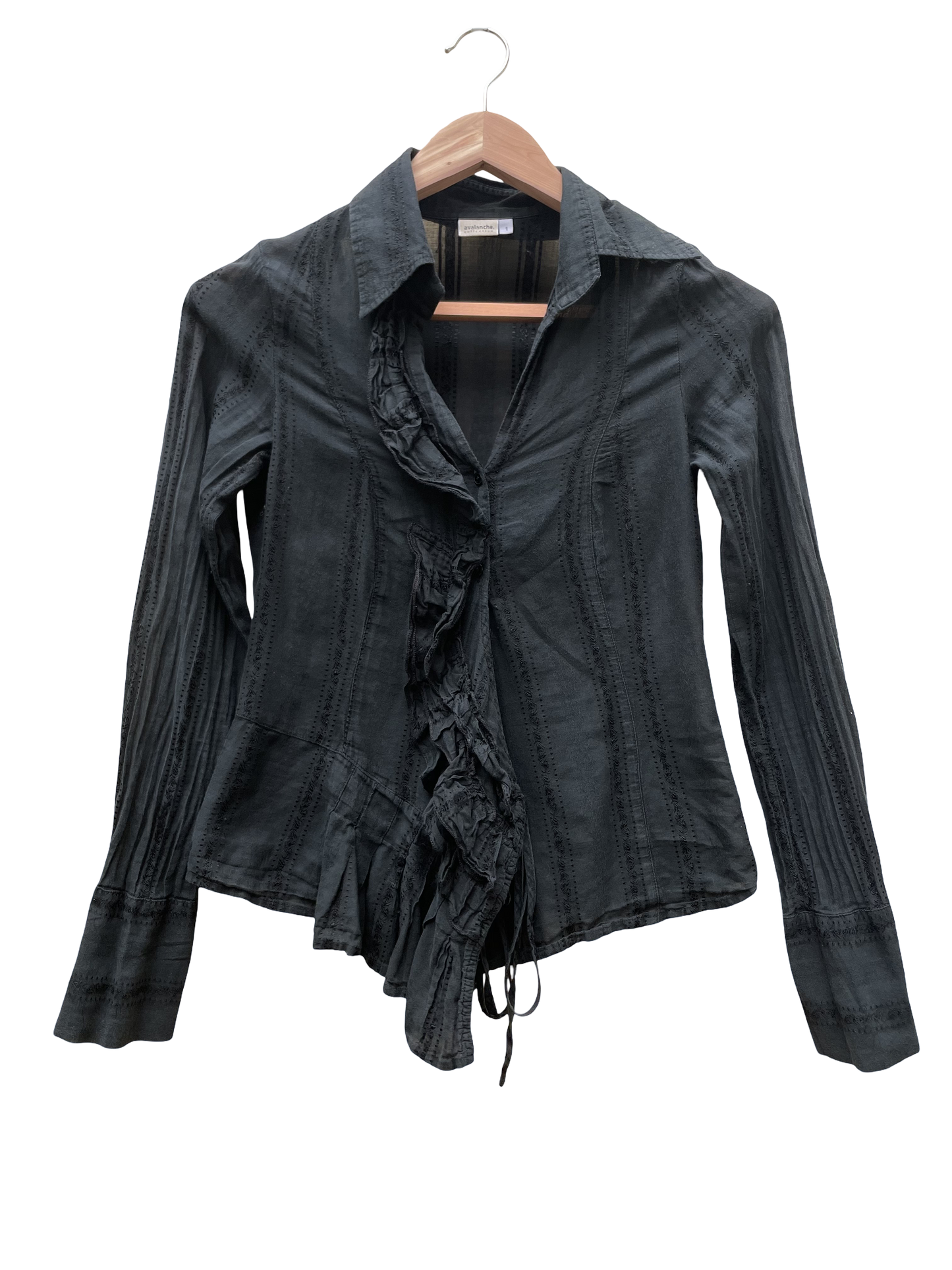 Chemise noire taille 1/S seconde main upcycling