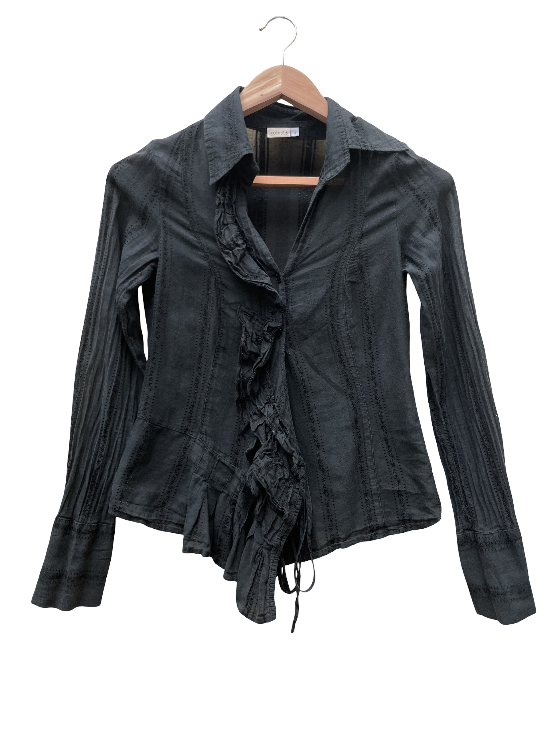 Chemise noire taille 1/S seconde main upcycling