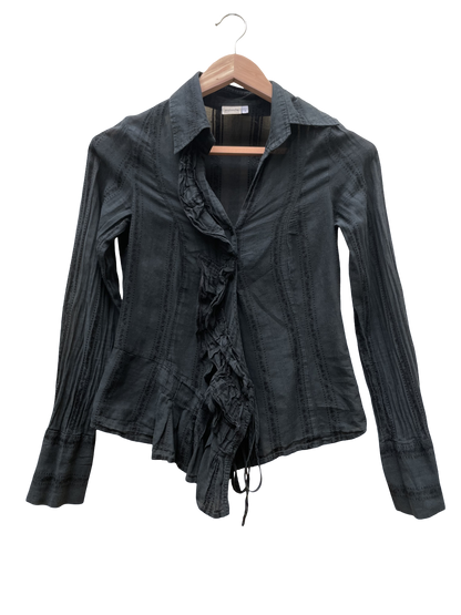 Chemise noire taille 1/S seconde main upcycling
