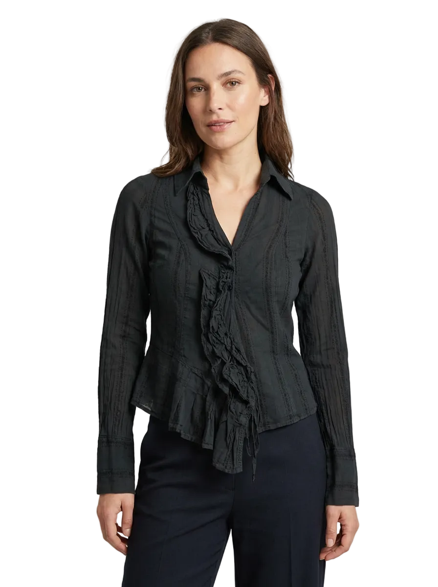 Chemise noire taille 1/S CoClo custom seconde main femme