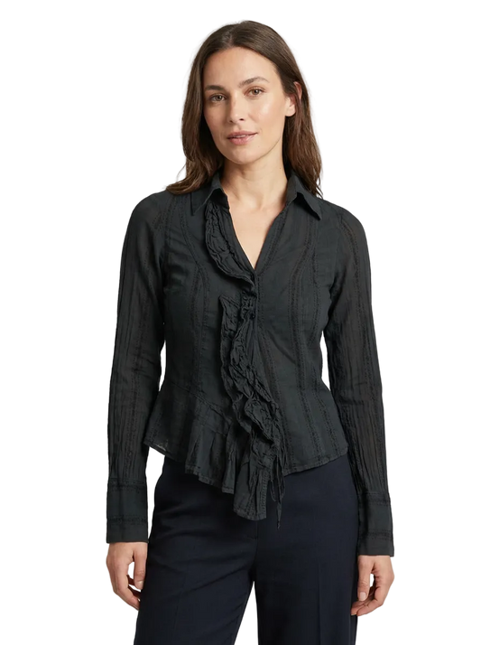 Chemise noire taille 1/S CoClo custom seconde main femme