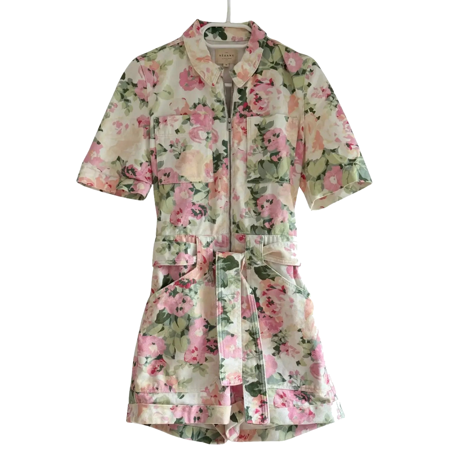 combishort fleurie taille 36 sezane seconde main femme
