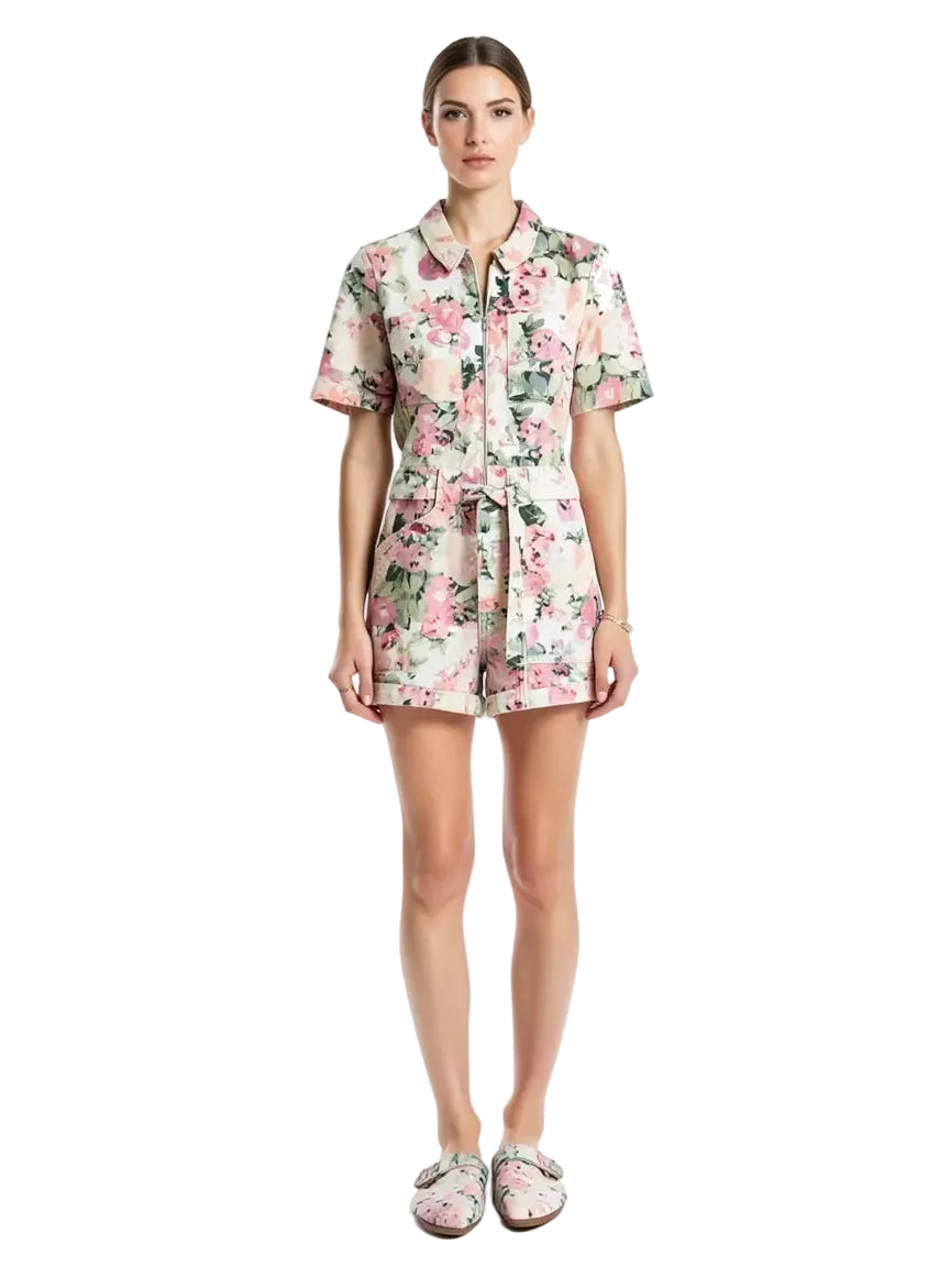 combishort fleurie taille 36 sezane seconde main femme