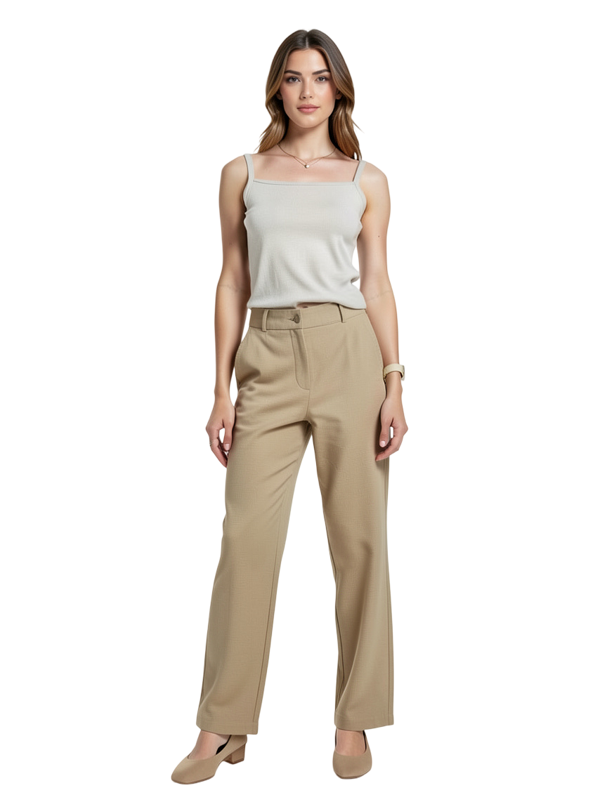 Pantalon beige taille 2 seconde main femme 