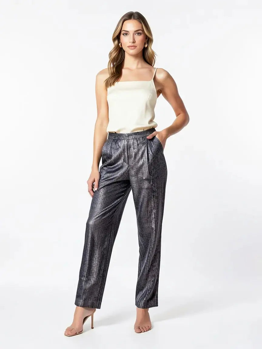 Pantalon bleu & blanc taille 0/XS seconde main femme