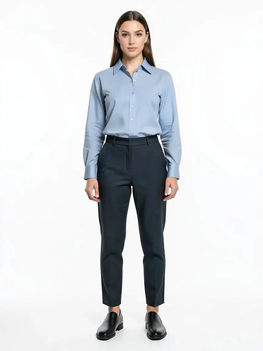 Pantalon cigarette gris taille 3/L seconde main femme