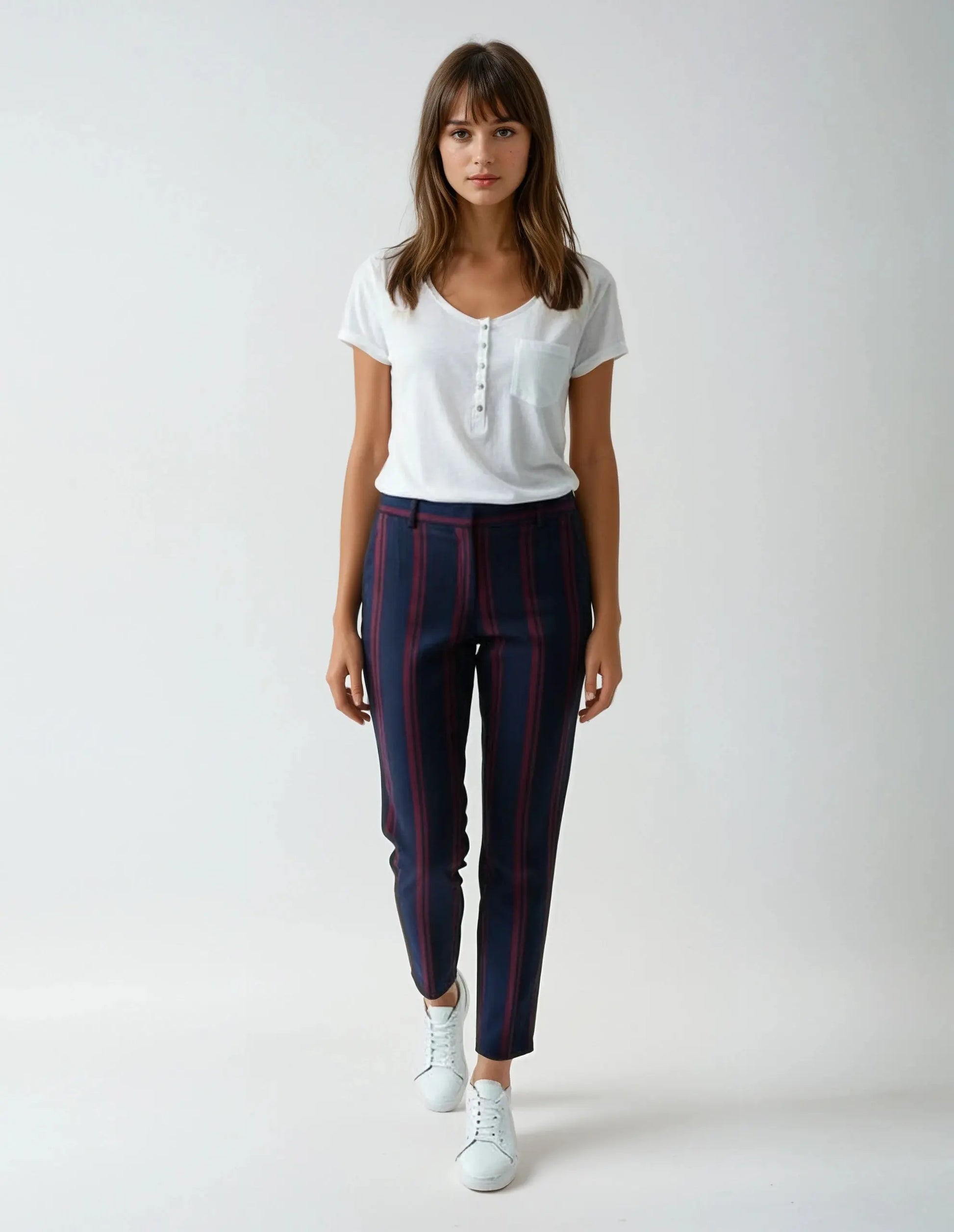 Pantalon cigarette ligné - Taille 2/M Rue Blanche
seconde main