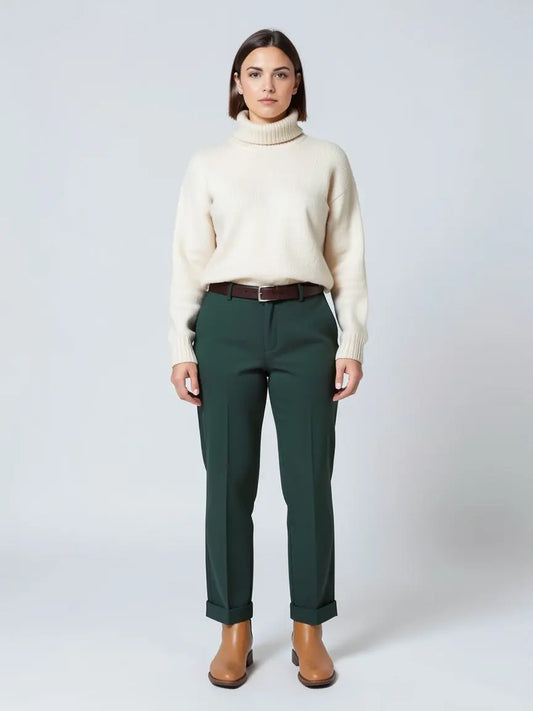 Pantalon vert bouteille Taille 3/L Bellerose seconde main femme