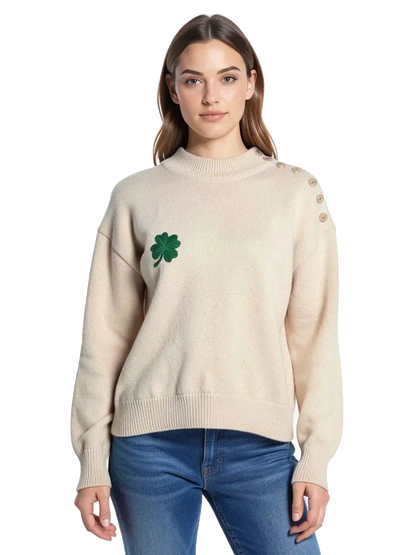 pull beige taille 2 m coclo custom seconde main femme